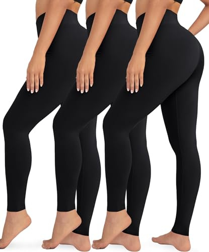 VALANDY Creamlush 3 Pack High Waisted Leggings for Women