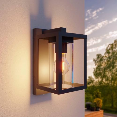 Ledvion LED Wandleuchte inkl. Sensor Anthrazit 7.5W 2100K E27 IP44 | Für Einfahrt Gartenweg Terrasse oder Fassade geeignet und klar auf den Außeneinsatz ausgerichtet