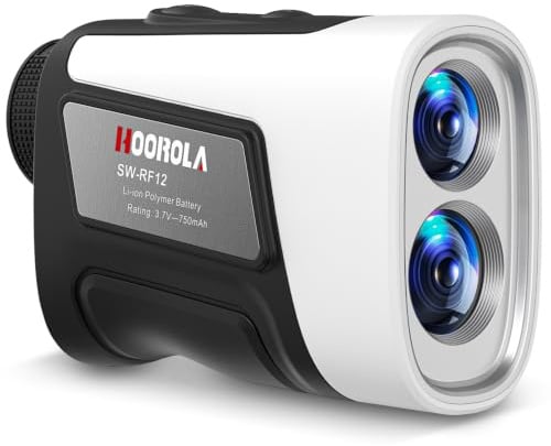 Hoorola Entfernungsmesser Golf, 1200 Yards Entfernungsmesser mit Neigung, Magnetstreifen, 7-fache Vergrößerung, IP54 wasserdicht, wiederaufladbarer Akku, Fahnenmast Verriegelung Vibration, Golfzubehör