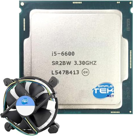SIMPLETEK - Processore desktop Intel Core i5‑6600 LGA 1151, 4 core/4 thread, 3,3 GHz base fino a 3,9 GHz turbo, 6 MB cache, tray, Dissipatore incluso (Ricondizionato)