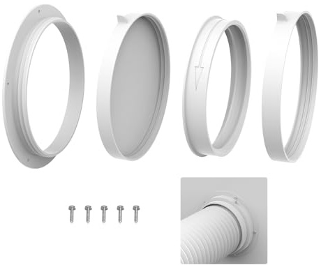 Abluftschlauchadapter für Klimageräte zur Wanddurchführung: Wanddurchführungszubehör für Abluftschlauch mit Linksgewinde - ⌀ 150 mm