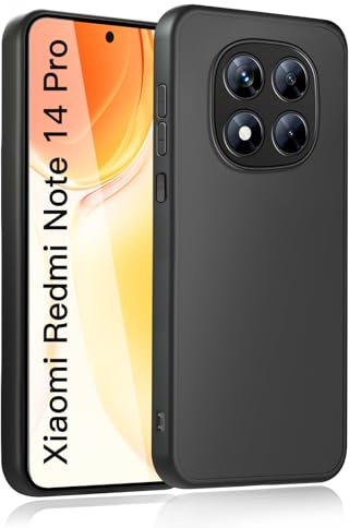 wsiiroon Handyhülle für Xiaomi Redmi Note 14 pro 5G Hülle, Stoßfest Kratzfest, Fingerabdruck, Anti-Rutsch Fallschutz Schutzhülle, Anti-Öl, Unterstützt kabelloses Laden für Note 14 pro Case (Schwarz)