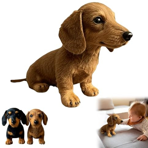 Generisch Dackel Kuscheltier,Emotionale Heilung Stress Lindert,Fühlt Sich Wie Echt An Hund,Süßes Realistisches Wurst Hunde Schlaf Plüschkissen (B)