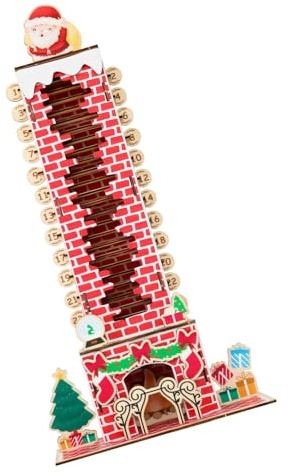 Christmas Chimney Santa Countdown Calendar Wooden Wall Hanging 24 Day Holiday Advent Decoration For Living Room Bedroom Santa Chimney Wooden Ornament
