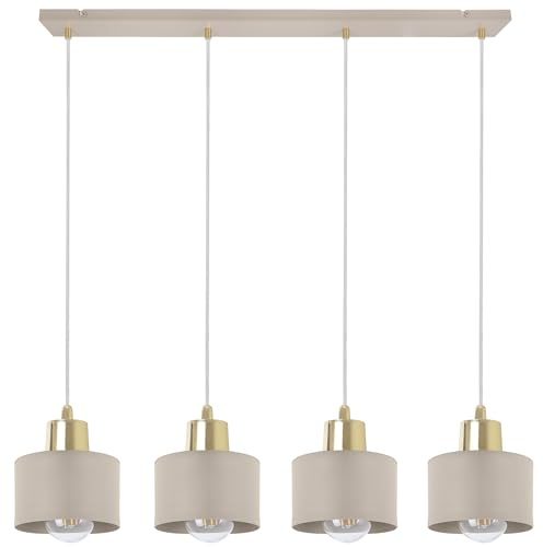 Light-Home Panta Pendelleuchte – Moderne Hängelampe in Kaschmir-Gold für Wohnzimmer, Esszimmer & Küche – E27, 4-flammig – stilvolle Deckenleuchte im modernen Design