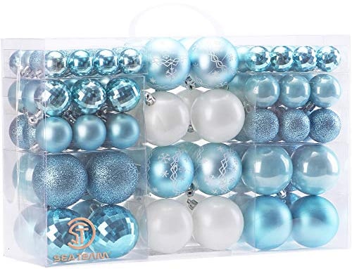 Sea Team 100 Stück von gemischten Kombination bruchsicher und stoßfester Geschenk-Verpackungskasten für Weihnachtskugeln. Das ist für Festsdekoration, wiederverwendbar, tragbar, Weihnachtsbaumschmuck