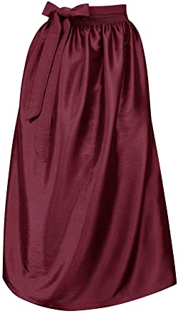 Tablier pour costume traditionnel Dirndl - Couleur unie - Vert/rose/bleu/noir - Rouge - S/M