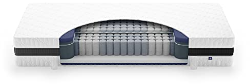 verapur Taschenfederkernmatratze 140 x 220 cm, H3, mit 7-Zonen, King Ortho Luxe Hypersoft Matratze, waschbarer Bezug, Öko-Tex, 30cm hoch