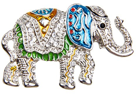 Harilla Brosche Elefant Strass Mode Frau Mann Schmuck Fantasie Vintage Silber