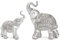 Silber Elefant Statue Lucky Figur Skulptur Ornamente für Home Office Dekor Handwerk Handwerk Geschenk （2 Pack）