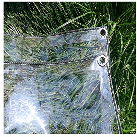 AMSXNOO Bâche Transparente avec Oeillets, 0.3mm Bâche Claire en PVC Imperméable à l'eau, Couverture Végétale Polyvalente pour Gazebo Extérieur Barbecue (Size : 2.4x2m)