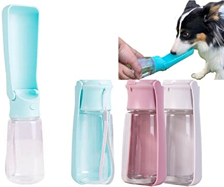 Life Utility™ Gourde Chien 550 ML – sans BPA, Anti-Fuite, Ouverture 1 Main + Mousqueton – Bouteille d’Eau Portable Chien & Chat, Voyage, Balade, Randonnée