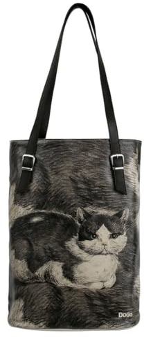 DOGO Tall Bag - Curious Eyes, Damen Große Tasche, Noir,