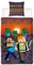 Minecraft Wende-Bettwäsche Sundown 135 x 200 + 80 x 80 cm 100% Baumwolle Renforcé-Linon-Qualität Kinderbettwäsche TNT Zombie Crafting Skelett Creeper Enderman Enderdrache 2 Motive Reißverschluss