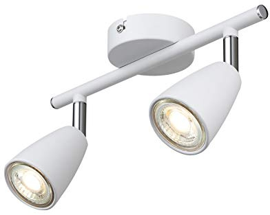 IMPTS LED Deckenlampe Deckenstrahler 2 flammig LED Sopt Lampe schwenbar Spotleuchte Weiß Wandleuchte mit 3W GU10 Mittelleuchte in warmweiß
