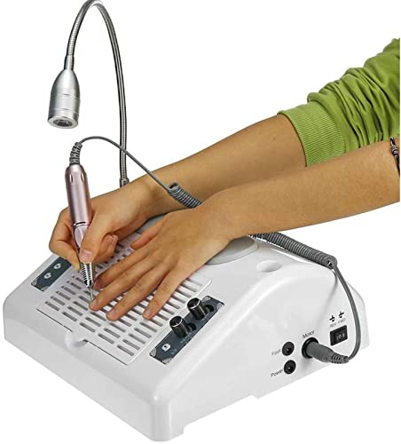 Nail Vacuum Cleaner Dust Collector 5 in 1 Manicure & Pedicure Kit 35000RPM Electric Nail Drill Machine Nail Polish Machine Set LED Light Nail File Manicure Tool with UV Dryer Curing Lamp