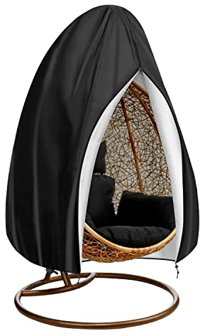 SanGlory Patio Hanging Egg Chair Cover, Patio Hanging Chair Cover Outdoor Egg Chair Covers Waterproof Rattan Swing Chair Cover with Zipper Heavy Duty Oxford Fabric Patio Swing Chair Cover, 190x115cm