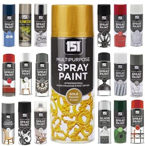 Multi-Purpose Metallic Gold Spray Paint 400ml, Professional Quality Aerosol cans spray for All-Purpose, Interior Exterior & Household for Metal, Wood, Ceramics, Plastic, Walls with Perfect Finish