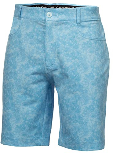 Calvin Klein Mens Printed Golf Shorts - Boysenberry Blue - 36 Waist