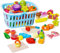 Dinette Bois Enfant, Fruits et Légumes Jouets, Accessoires Cuisine Enfant en Bois, Jeux De Rôle Montessori Jouets Éducatifs pour Fille 2 3 Ans