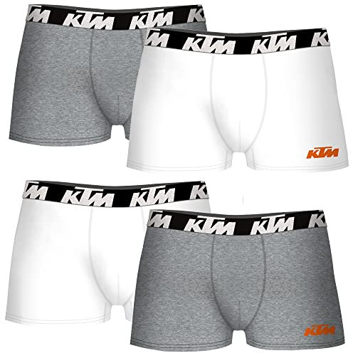 KTM Herren M-Set von 4 Weiß und Hellgrau Boxershorts, bunt, M