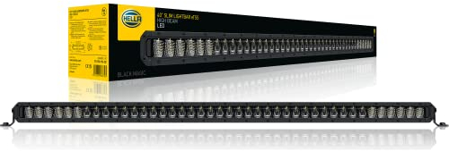 HELLA 1FJ 358 196-321 LED-Fernscheinwerfer - Black Magic Slim Lightbar 40 - 12/24V - 6815lm - schlank - Referenzzahl: 50 - Anbau/Schraubanschluss - ECE - Lichtscheibenfarbe: glasklar - Kabel: 2000mm - vorne