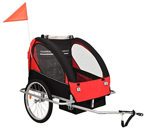 LIFTRR Sporting Goods mit 2in1 Kinderfahrradanhänger & Kinderwagen schwarz rot