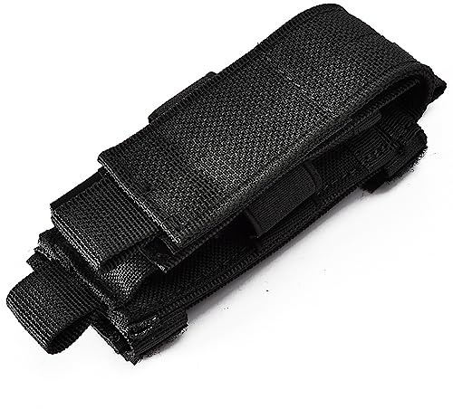 YAKEDA Multitool Pouch Sheath Folding Knife Sheath Pouch for Belt Molle Flashlight Mag Pouch (Black)