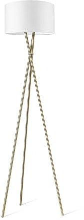 Home Sweet Home Moderne Stehleuchte Beine Bronze Bling | 40/40/22cm Weiß | Stehleuchte aus Stoff und Metall | geeignet für E27 LED-Leuchtmittel| geeignet für Wohnzimmer, Schlafzimmer