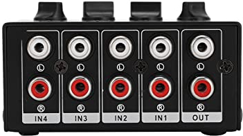 Stereo-Mixer, Passiv, 4 Kanäle, Audio-Line, Mini-Cinch, Tragbar, für Computer, Telefon, Tablet
