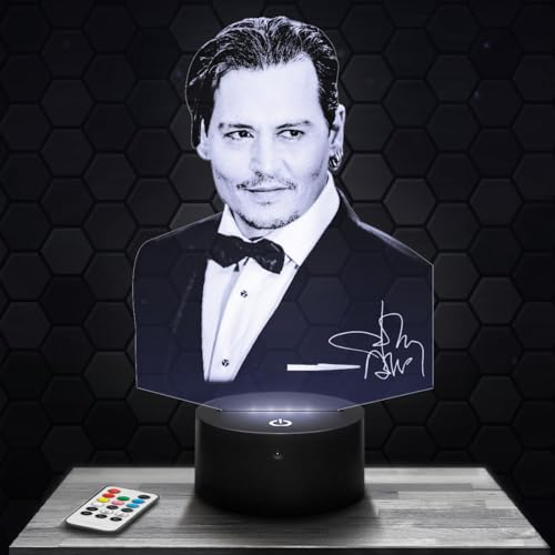 Nachttischlampe J. Depp deko Schauspieler. Geschenkidee Mann Frau objekt J.Depp Nachtlicht Erwachsene deko Zimmer. Weihnachten
