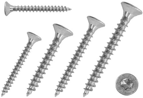 Spanplattenschrauben - Vollgewinde - V2A / Edelstahl - TORX TX (25, 5,0 x 50 mm)