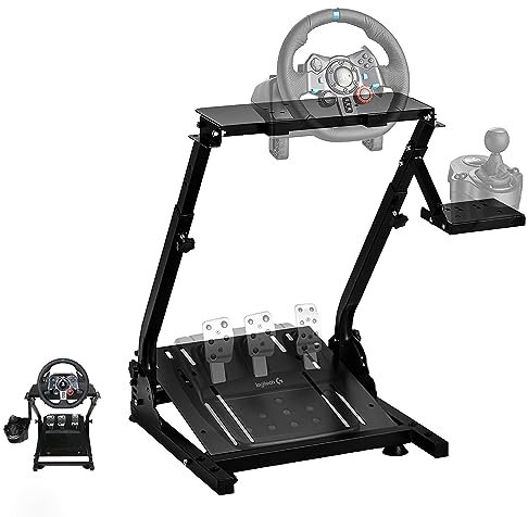 Fruyyzl Support Volant Xbox PS4 PS5 PC, Support de Volant g29 g93 g25 g27, Wheel Stand Pro pour Thrustmaster T300Rs T300Gt T150Rs, Pliable Réglable Pédale et Volant Non Inclus