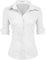 HOTOUCH Blouses for Women Cotton White Fitted Shirt Ladies 3/4 Sleeve Office Shirts Short Sleeve Blouse Button Down V-Neck Tops White XXL