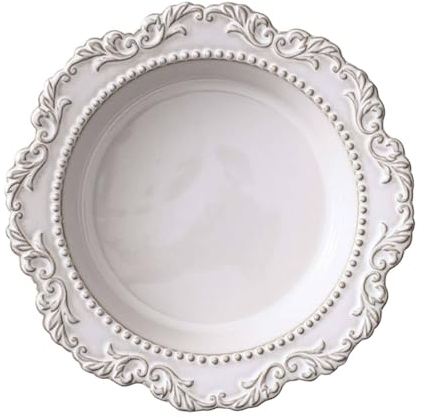 TYMYYS Assiette Creuse Pates Ou Risotto, Assiettes Service De Table Porcelaine, Grand Saladier, Poke Bowl, Pasta Bowl-blanc-22x22x5cm, 500ml
