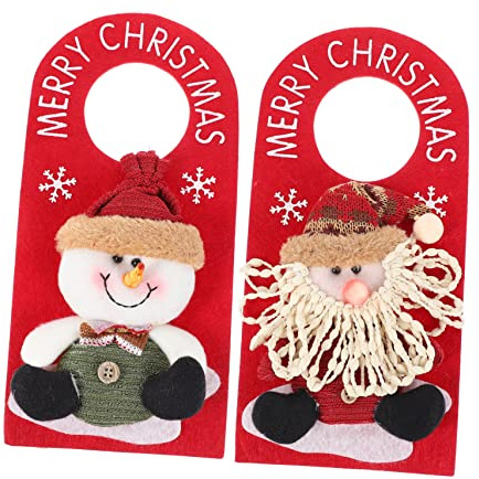 Cabilock Juego de 2 Adornos Colgantes para Puerta de Navidad Pomo de Puerta Decoración del Hogar