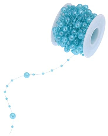 Perlengirlande 1 Rolle 10 Meter künstliche Perlen Schnur Perlen Kette Trimmen Perlenketten Band Besätze für DIY Handwerk Girlande Blumen Hochzeit Party Dekoration