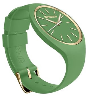 FREDDY - Orologio Donna Cinturino Silicone Verde E Dettagli Oro, Donna, Verde, Unica