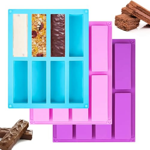 3 Stück Müsliriegel Form Silikon Rechteck Schokoladenform Riegelform Backform Zur Herstellung Von Schokoriegeln/Muffins/Brownies