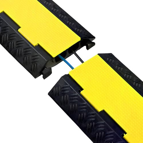 2 Channel External Cable Guards - Floor Cable Protector - Wire Cover - Cable Management Solution - Cable Channel to Protect Wires & Prevent Cable Trips - 1000 x 250 x 45mm