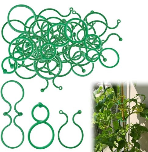MEKEET 100PCS Plant Clips Reusable Tomato Plants Support Clips Garden Plant Clip Plant Fixing Clips Plant Clips for Climbing Plants Vegetables Flowers Other Vine and Securing Plants Stems Vines Grow