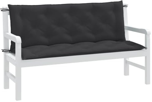 Juroupi Gartenbank-Auflagen 2 STK. Sitzauflage Bank Gartenbank Auflage Sitzauflagen FüR BäNke Melange Anthrazit 150x50x7 cm Stoff
