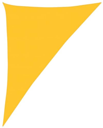 vidaXL Voile d'ombrage 160 g/m² Triangulaire Jaune 4x5x6,8 m PEHD, Voile de Soleil, Voile d’ombrage, Store de Patio, Voile de Pare-Soleil