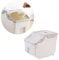BESPORTBLE Contenedor de Comida para Mascotas Beige Recipiente Hermético para Alimentos Secos con Taza Medidora para Perros y Gatos Almacenamiento Prueba de de Limpiar y Transportar
