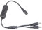 Cable Extensión Potencia DC5521 Y Splitter 5.5x2.1 Mm A Doble Macho con Conmutador para CCTV Y LED 37 Cm