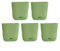 ZYWUOY 5 macetas cuadradas de resina con agujeros de drenaje estratégicos para jardinería interior (verde)