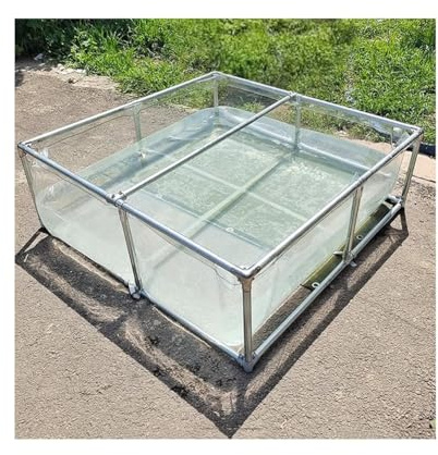 Piscina con panel de visualización transparente y válvula de drenaje, piscina de acuario de PVC para cría de koi y acuicultura
