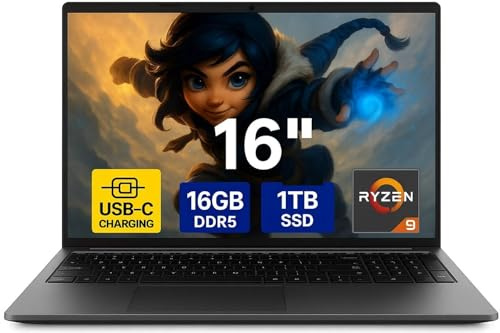 Difinity 16 Zoll HighEnd Gaming Notebook Made in Germany mit 3 Jahren Garantie! Ryzen9 6900HX 16 Threads 4.9 GHz, Radeon RX 680M 8GB, 16 GB DDR5, 1TB, USB 3.0, WLAN, BT, Windows 11, MS Office - 8123