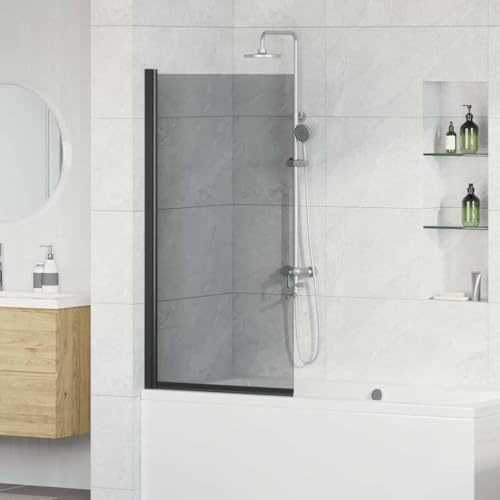 Pare Baignoire, Paroi de Douche Paroi de Baignoire Noir 68 x 130 cm Verre trempé