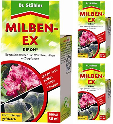 GARDOPIA Sparpaket: 3 x 30 ml Dr. Stähler Kiron Milben-Ex + Gardopia Zeckenzange mit Lupe
